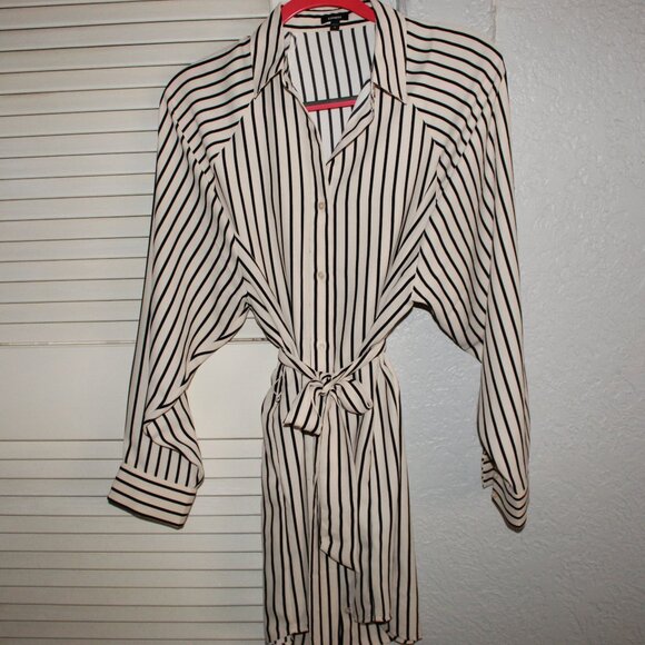 Express Dresses & Skirts - Express Striped Boyfriend Mini Portofino Women's Shirt Dress Cream Size XS